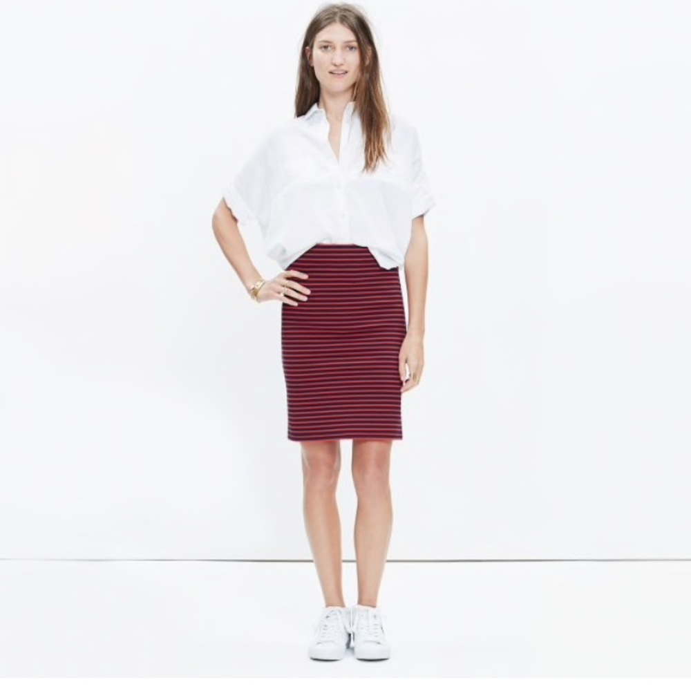 Madewell city skirt in sailor stripe